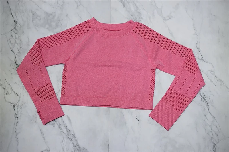 Однотонные комплекты для йоги, одежда для фитнеса, тренажерного зала, для тренировок, Женская открытая одежда с длинными рукавами, спортивные Леггинсы+ Укороченная рубашка, комплект спортивной одежды для бега