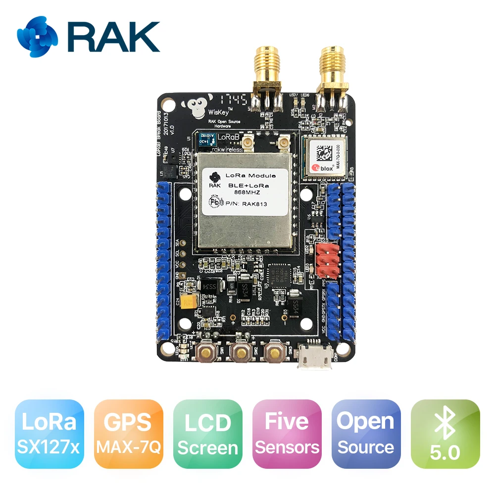 Лазерный индикатор RAK815 Bluetooth 5 0 с GPS датчиком температуры OLED дисплей LoRaWAN RAK813