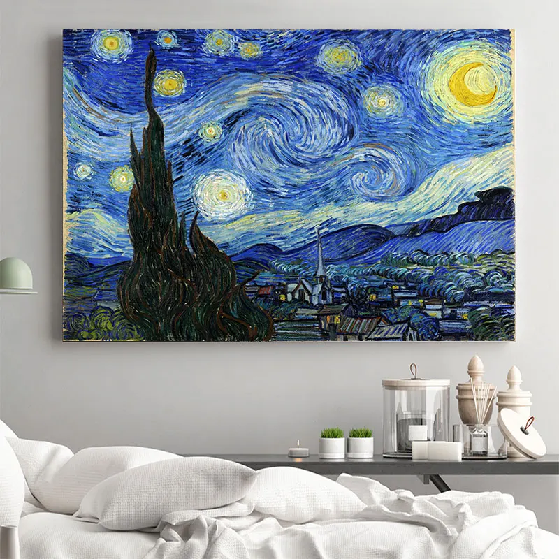 

Van Gogh Starry Night Abstract Landscape Canvas Poster Famous Classic Wall Art Print Decorative Picture Modern Living Room Decor