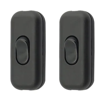

2Pcs Classic Black Switch Inline ON/OFF Table Lamp Desk Light Cord Cable Switch High Quality Rocker Switch Dropshipping