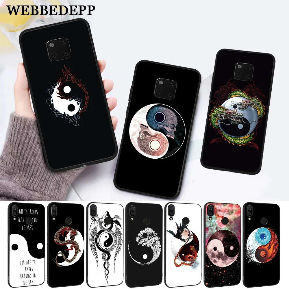 Китайский силиконовый чехол Yin Yang для Huawei Mate 10 Pro 20 30 Lite Nova 2i 3 3i 4 Y5 Y6 3018 Y7 Prime Y9 |