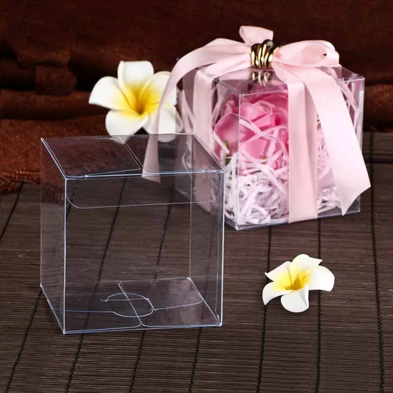 

3cm to 10cm square clear box 20pcs toy Gift Box Transparent Wedding Favor Holder Chocolate Candy Boxes Event Sweet Candy Bags