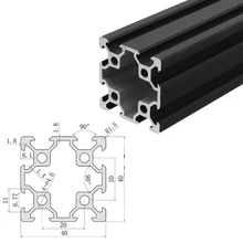 1PC czarny 4040 europejski Standard anodyzowany profil aluminiowy wytłaczanie liniowej szyny do drukarki 3D CNC tanie tanio Metalworking CN (pochodzenie) 4040 aluminum profile
