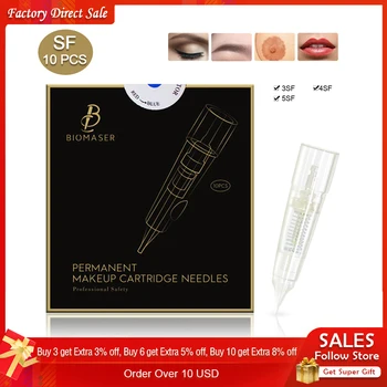 

Biomaser Permanent Makeup Machine Needles Professional 3SF/4SF/5SF Cartridges Needles Tattoo Machine Pen For E300/ HP-500/P70
