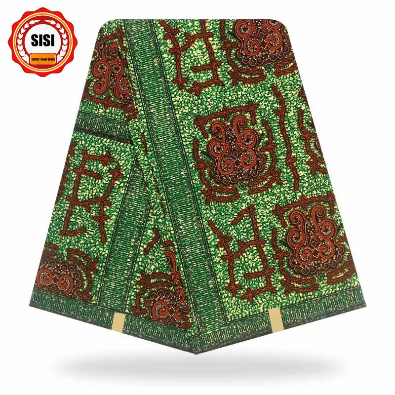 SISI модная африканская парафинированная ткань с принтом Высокое качество хлопок 6 ярдов африканская восковая ткань для платья вечерние Шитье