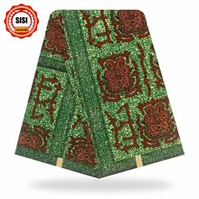 SISI модная африканская парафинированная ткань с принтом Высокое качество хлопок 6 ярдов африканская восковая ткань для платья вечерние Шитье