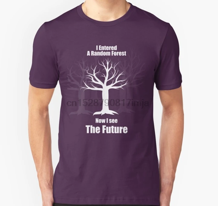 Мужская футболка случайный лес машинного обучения видеть будущее унисекс для