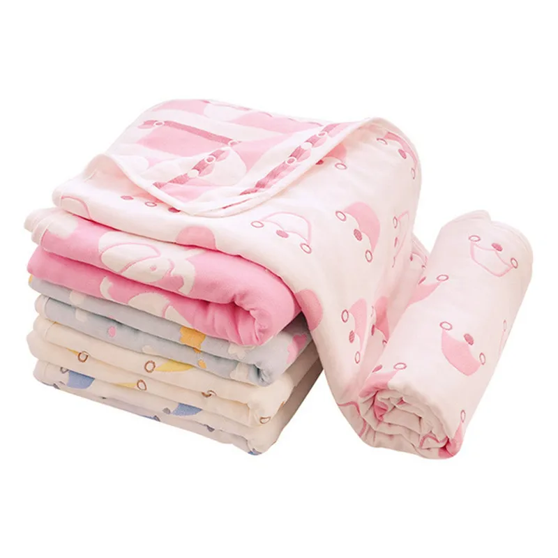 

Muslin Baby Blankets 6 layers Gauze Cotton Soft Quilt Newborn Infant Swaddle Wrap Kids Bath Towel 110*110cm