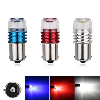 

10 PCS Led Car 1156 Ba15s p21w Red Turn Signal Brake Light Lens White Blue 3W COB Auto1156 Led Red Bulb Strobe Lamp Light Bulb