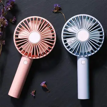 

3-Speed Mini Portable Fan Handheld USB Rechargeable Cooling Fans With Nightlight 5-Fan Blades 210x100mm ABS+Silicone 3 Colors
