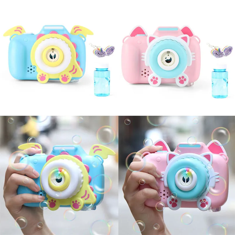

Automatic Bubble Blower with Light and Music Electric Cartoon Maker Camera Machine Toy for Kids Indoor Outdoor Playing