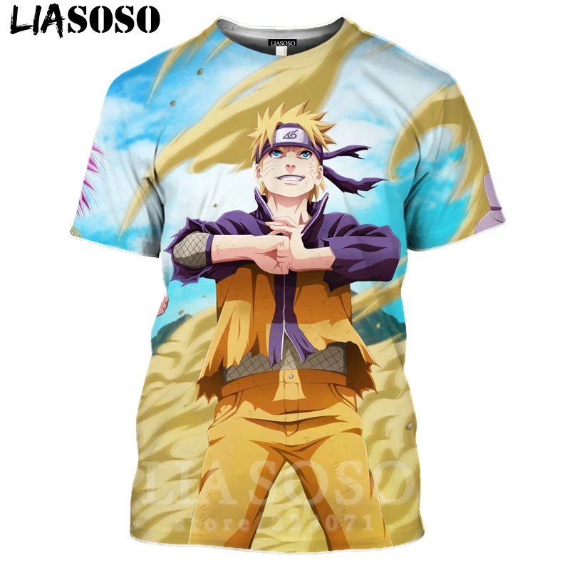 

LIASOSO NARUTO T Shirt 3D Print Anime Uzumaki Naruto Men's T-shirts Comic Cartoon Tshirt Women Men Tees Hip Hop Unisex Clothing
