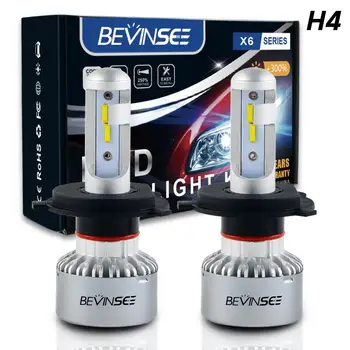 

Bevinsee Car LED Headlights Canbus H4 For Chevrolet Aveo5 2006-2011 Error Free 8000LM 6000K 60W Pure White Lamps