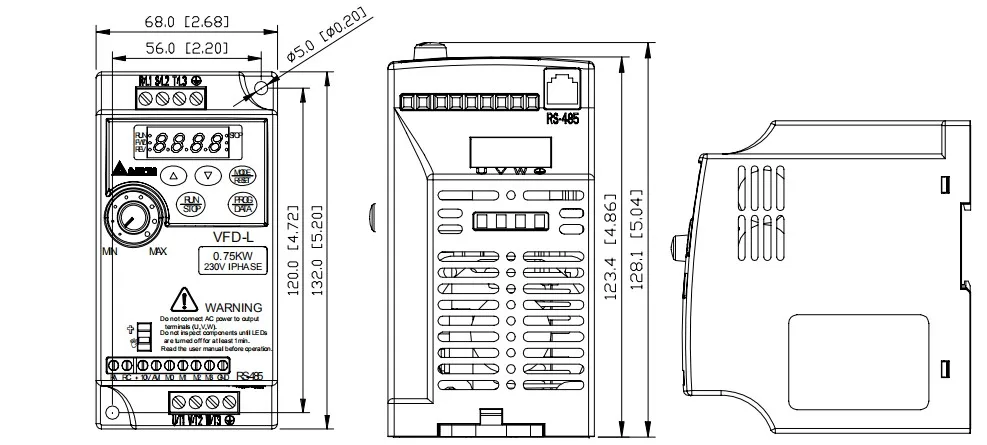 Дельта Инвертор VFD002L21A VFD004L21A LVFD007L21A L серии 0.2KW 0.4KW 0.75KW