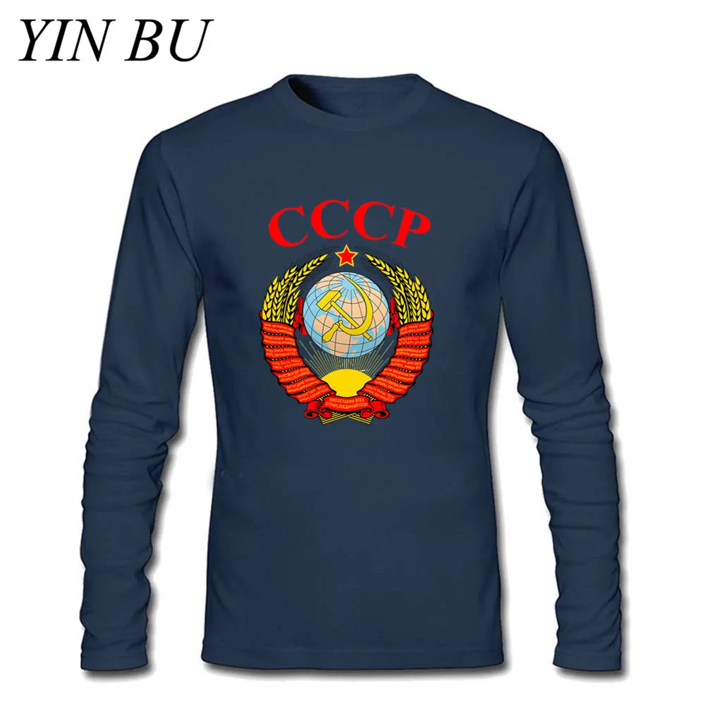 CCCP советское оружие, Приталенная футболка, черные футболки, мужская футболка с длинным рукавом, дизайнерская мужская футболка Koszulka - Цвет: Тёмно-синий
