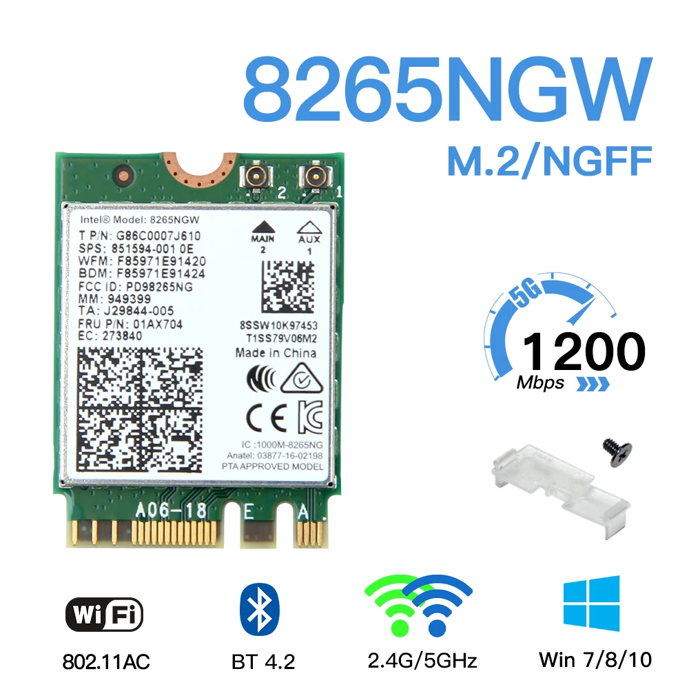 Generic 5374Mbps Intel AX210 WiFi 6E M.2 Wireless Card For Bluetooth 5.