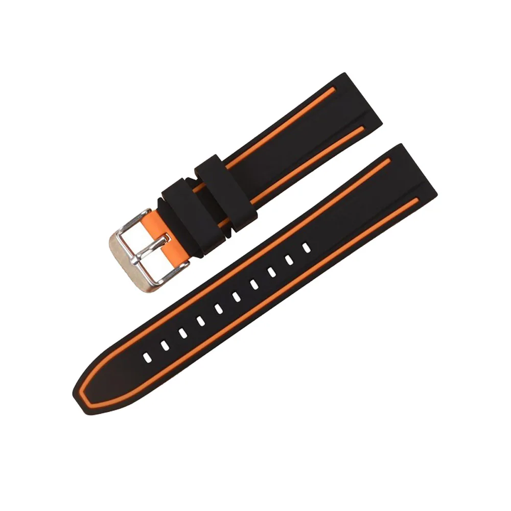 

Silicone Watchband Black Diver Watch Band Rubber Watch Strap with Brushed Stainless Steel Buckle Clasp 20mm-26mm Watch Strap