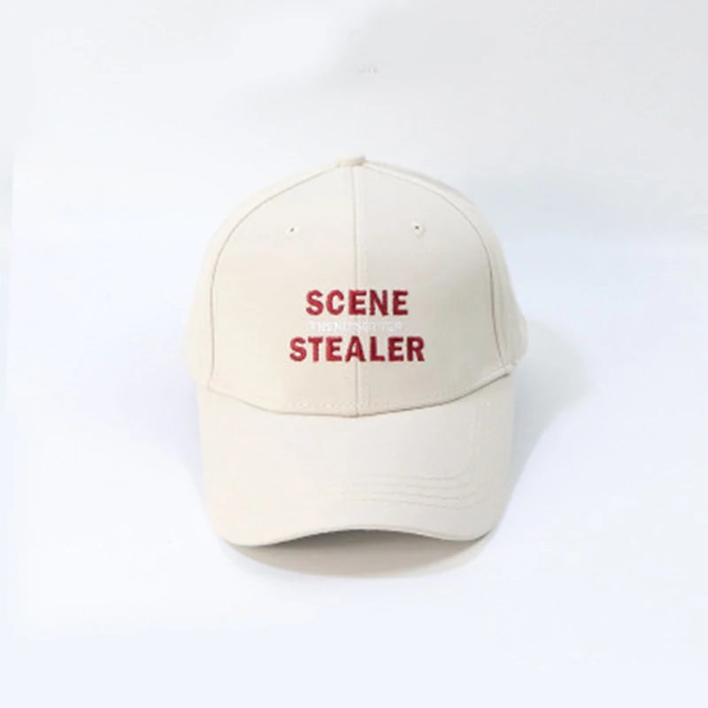 khaki Новая Корейская бейсболка для мужчин и женщин с надписью SCENE STEALER сплошной цвет Летний солнцезащитный щит кепки s колледж уличная мужская шляпа молодых костей - Цвет: khaki