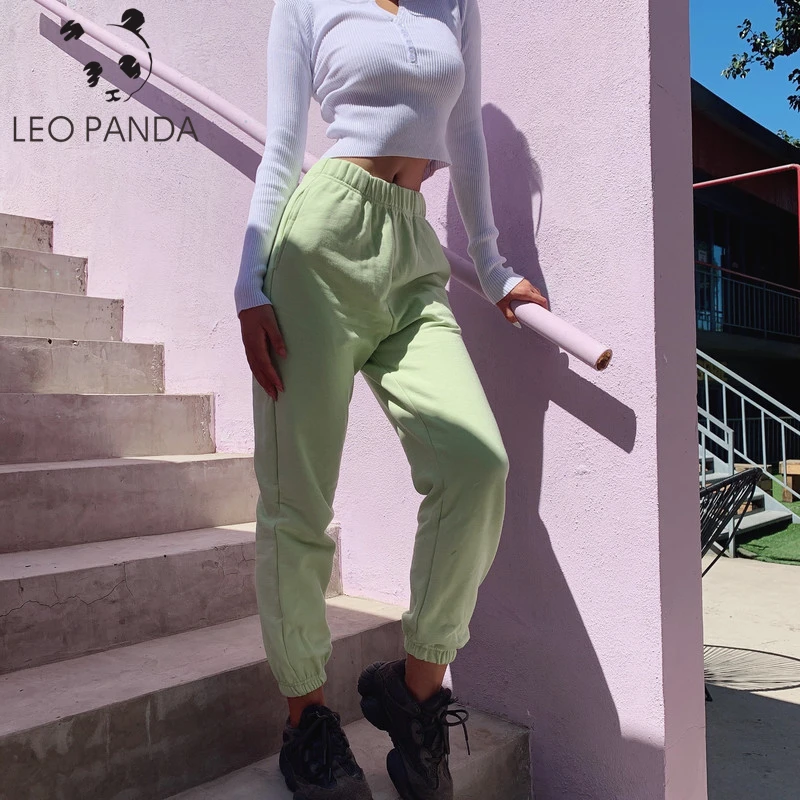 Женские свободные трикотажные брюки-шаровары с эластичной резинкой на талии