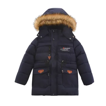 

Baby Boys Winter Jackets Long Sleeve Hooded Teenager Zipper Coats Fur Warm Kids Outerwear Children Clothing for Boy 3 6 14 Years