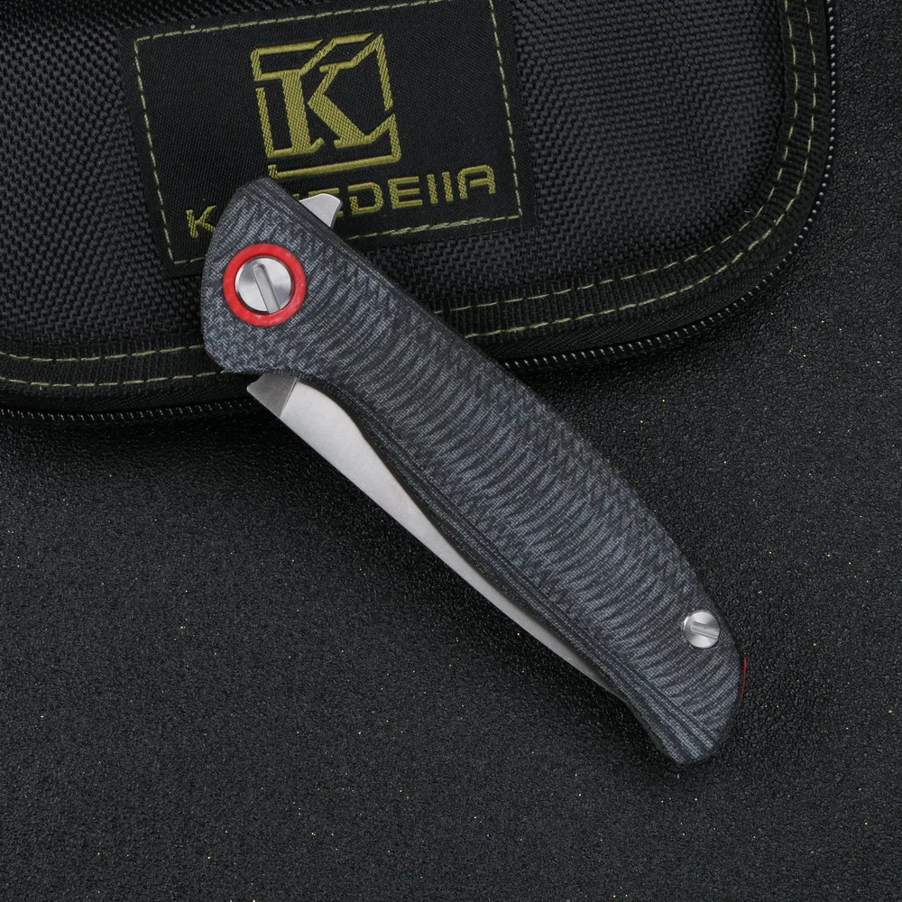 Складной нож Kanedeiia F3 Flipper черный складной Клинок с ручкой из микрокарты лезвие D2