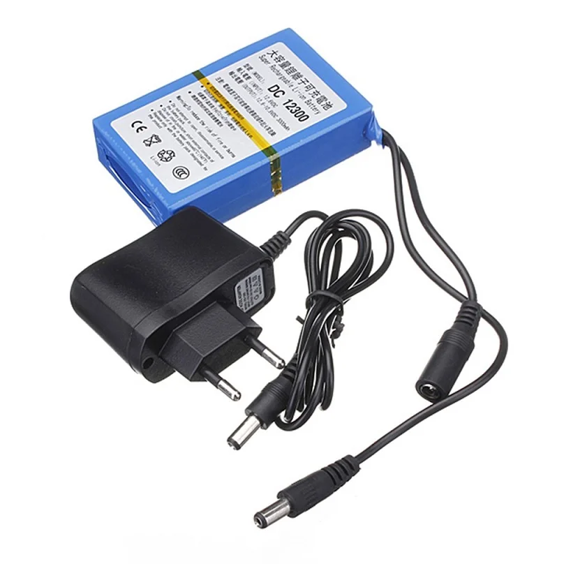 EU plug 12V 3000 мА/ч, Перезаряжаемые литий-ионный аккумулятор для хранения Батарея светодиодный светильник резервного копирования Мощность Резервный источник электропитания - Цвет: EU plug