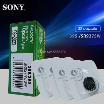 

30pcs Original Sony 1.5V 395 SR927SW 399 SR927W LR927 LR927W SP395 SR927 610 AG7 Single grain packing Watch Battery
