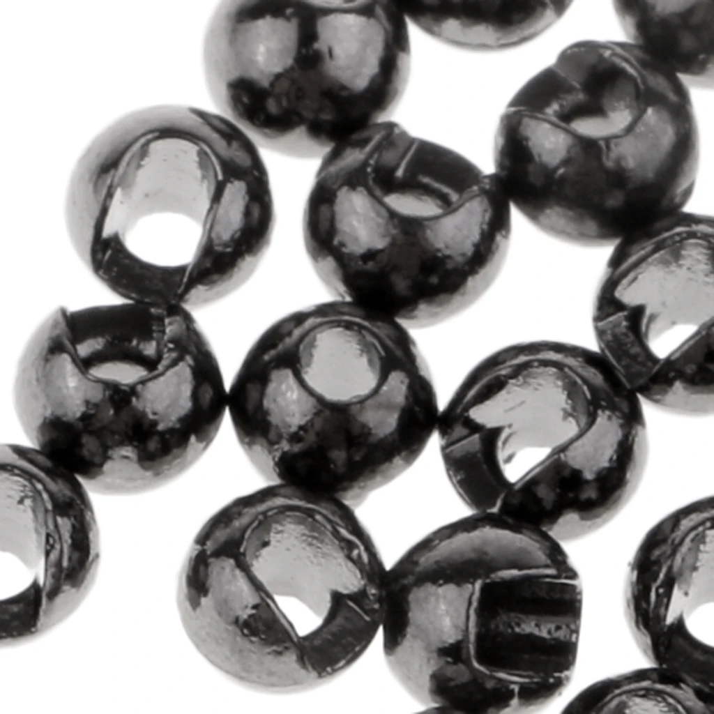 25pcs 4.6mm Slotted Tungsten Beads Fly Fishing Tying Materials for Jig Hooks
