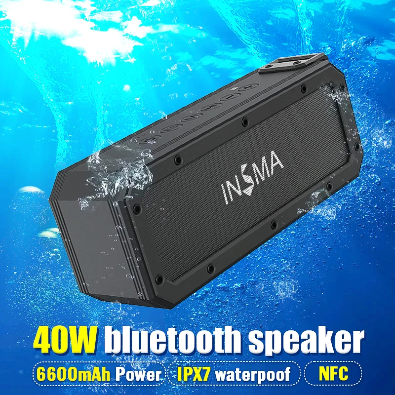 INSMA S400 плюс 40 Вт bluetooth динамик NFC портативный динамик s IPX7 водонепроницаемый сабвуфер наружный TWS Boombox беспроводной громкий динамик s