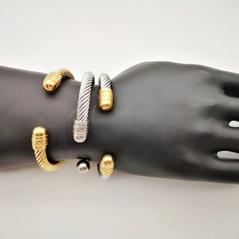 Дизайнерские Браслеты манжеты из витой проволоки классические Брендовые