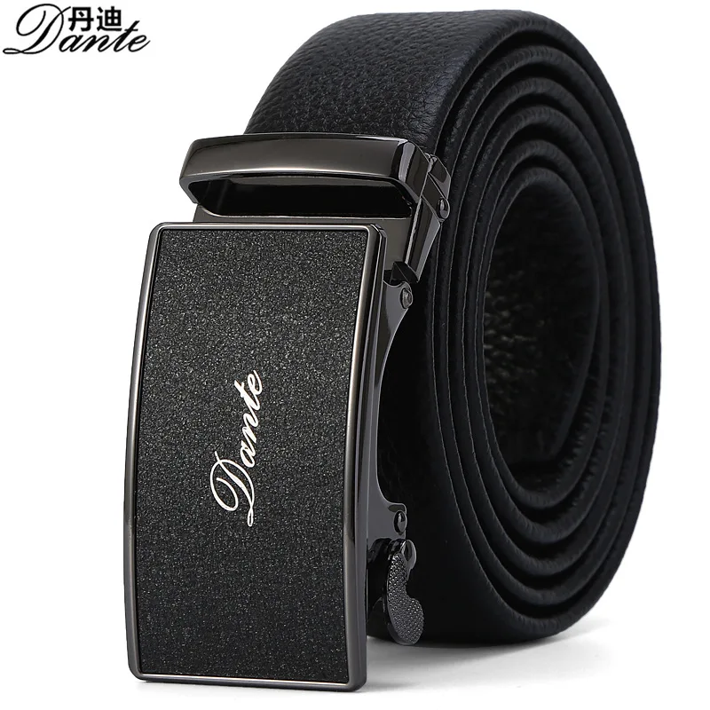 BlackZD1029 Dante мужской ремень ремни из коровьей кожи брендовые модные ремни из натуральной кожи с автоматической пряжкой для мужчин Ширина 3,5 см подарочная упаковка - Цвет: BlackZD1029