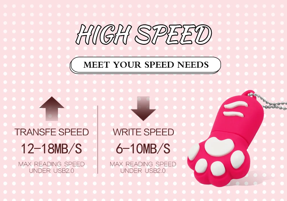 Стиль USB 2,0 мультфильм коготь USB флеш-накопители Cat Paw 8 ГБ 16 ГБ 32 ГБ 64 Гб 128 ГБ флеш-накопитель Флешка USB диск карта памяти