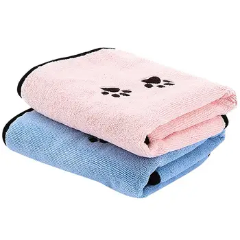 

2pcs Bath Towel Multi-function Dog Cat Water Absorbent Soft Drying Towel Pet Supplies Bath Towel Shower Towel