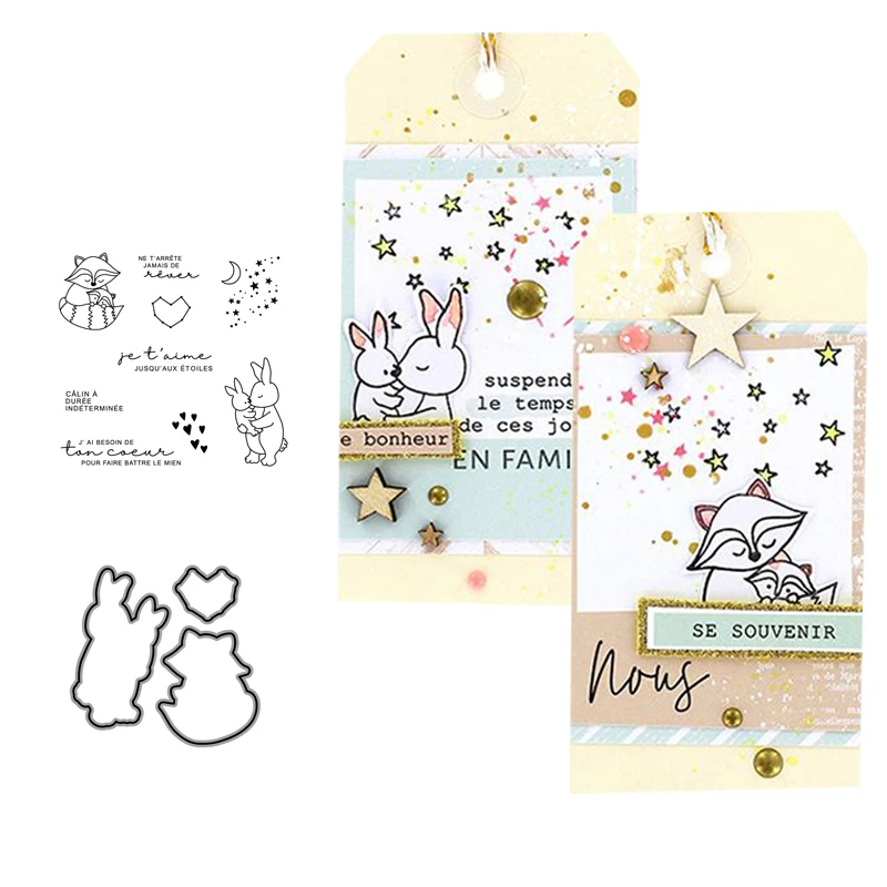 

Metal Cutting Dies and Stamps for Scrapbooking Rabbit Fox Craft Stencil Card Make Sheet 2020 Die Cut Knife Mold Model Decoration