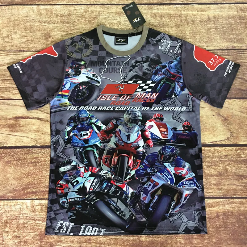 Футболки с мотоциклами для ISLE OF MAN TT, футболка, командные гоночные гонки, одежда для бездорожья, MX ATV, быстросохнущая футболка