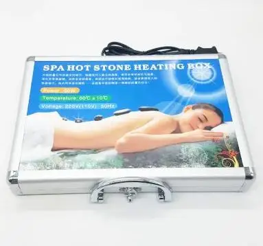 16pcs/set lava Natural Energy Massage stones massage stone hot spa rock basalt stone with heater box 110-240V 4