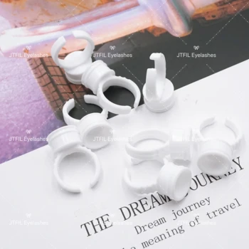 

100pcs disposable lash extension glue holder ring eyelash Adhesive glue Tattoo Pigment Container Ink Pallet holder ring