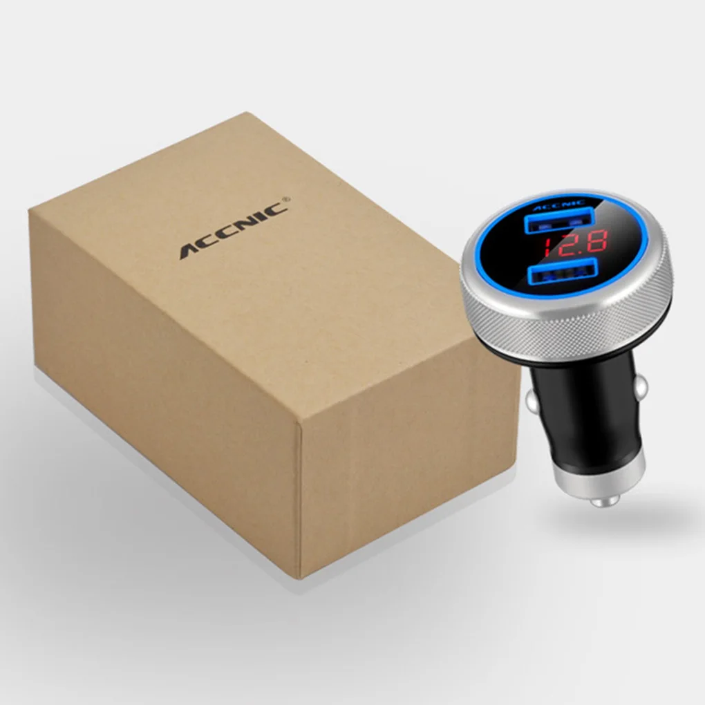 ACCNIC беспроводной fm-передатчик Bluetooth автомобильный двойной USB 3, 2A дисплей напряжения автомобильное зарядное устройство ручная музыка мини mp3-плеер