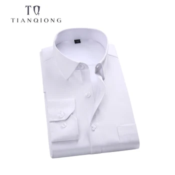 

TIAN QIONG Brand Men Casual Shirts 2019 Spring New Solid Shirt Men Cotton Dress Shirt Youth Style Plus Size Male Shirt Clothing