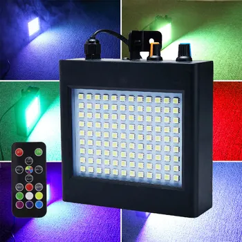 

Remote Sound Activated mini led light With Variable Speed Control 108 LED RGB Strobe Stage Lighting Effect Club Disco Party