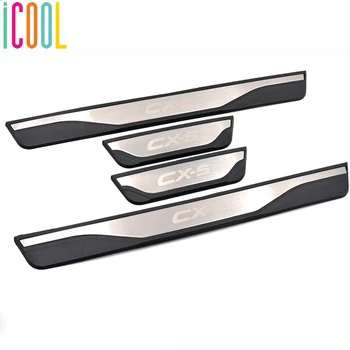 

4Pcs Stainless Steel Door Sill Scuff Plate Welcome Pedal Protector For Mazda CX-5 2017 - 2020 Car Styling Accessories