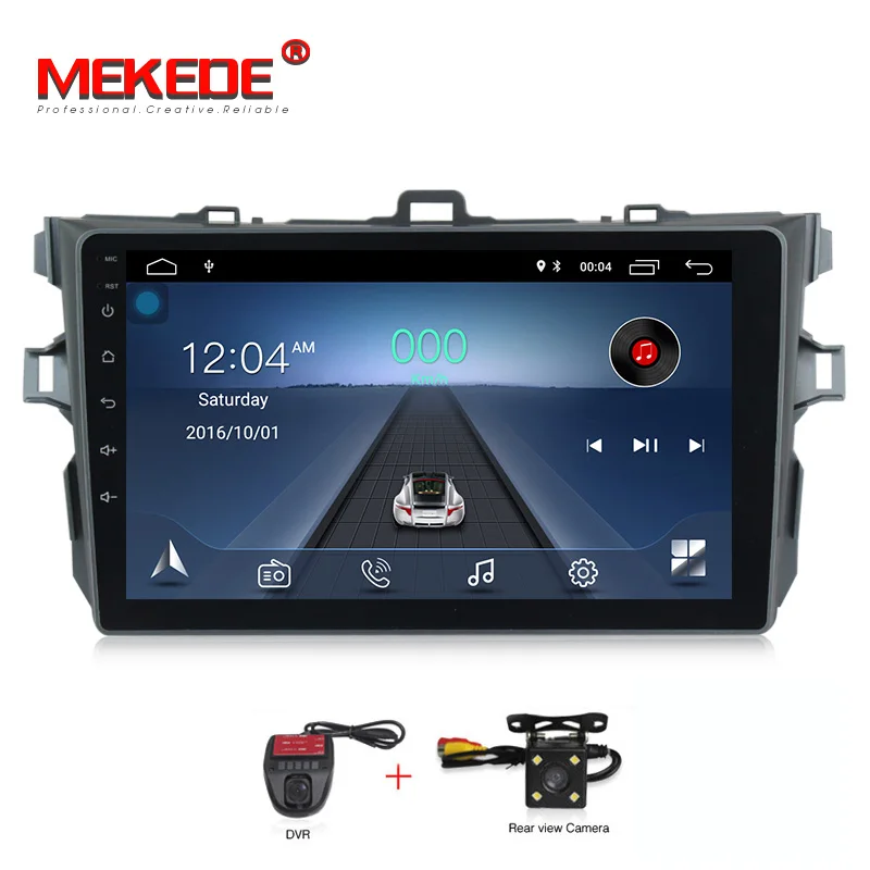 add camera DVR MEKEDE Автомобильный мультимедийный плеер Радио стерео автомобиль Android 8,1 для toyota corolla 2007-2011 с навигацией стерео(без dvd) wifi BT - Цвет: add camera DVR