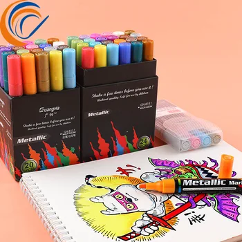 

metal color water based marker 4/8/12/15/20/24 colors paint highlight pen DIY photo album graffiti pen