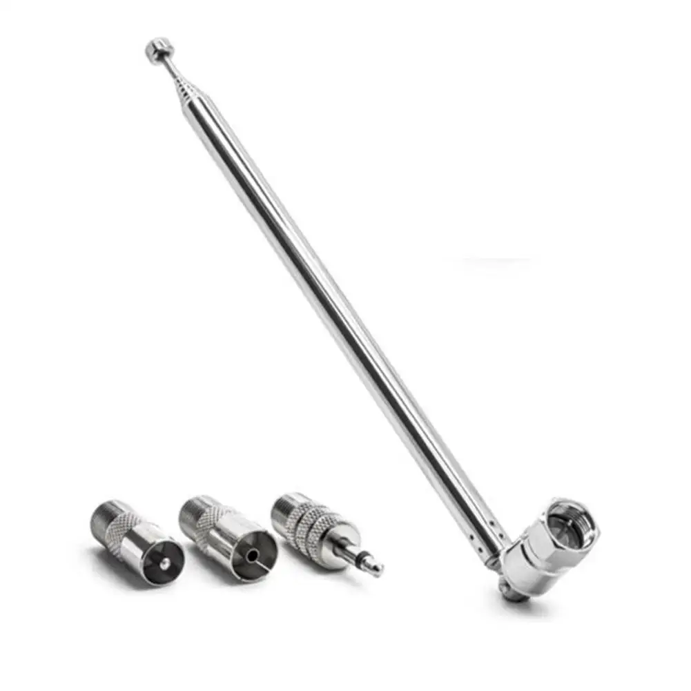 

76cm Radio Telescopic Antenna F Type Male With 3 Adapters(PAL Male, PAL Female And 3.5mm) AV Stereo Receiver Amplifier