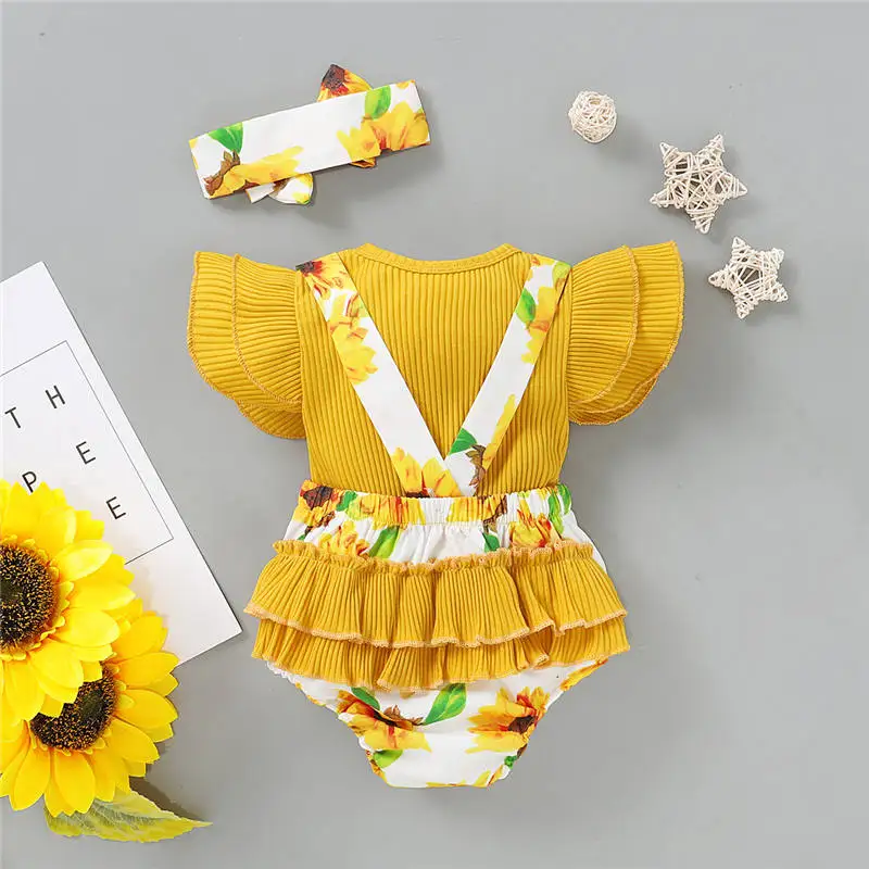 yellow color baby girl clothes set (9)