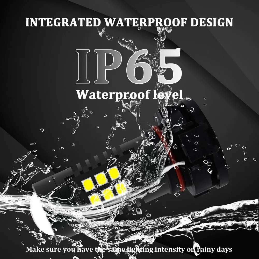 KAMMURI H16 5202 PS19W светодиодный PSX24W светодиодный Противотуманные фары лампы 2835SMD 6000 К вождение автомобиля ходовой огонь автоматические светодиоды задние габаритные огни 12В Белый Янтарный красный