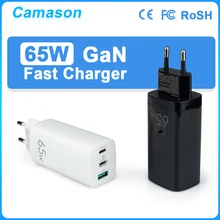 Camason 65w gan carregador rápido qc 4.0 3.0 tipo c pd usb portátil do telefone móvel carga rápida para o iphone 12 pro xiaomi portátil huawei