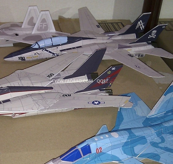 Американский F14 мужской Кот самолет боец DIY 3D бумажная модель игрушка головоломка