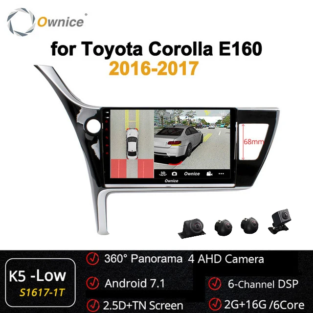 Ownice 10," 360 панорама DSP Android 9,0 Восьмиядерный автомобильный dvd-плеер DVR OBD 4G LTE SPDIF gps Navi для Toyota Corolla - Цвет: K5-Low