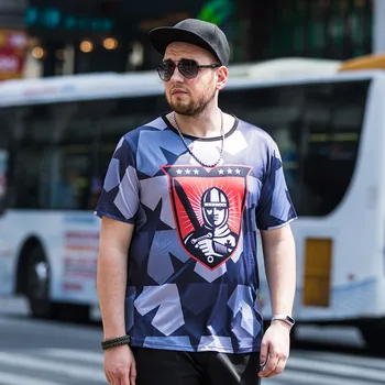 

Fat large size printing short-sleeved T-shirt summer men's large size